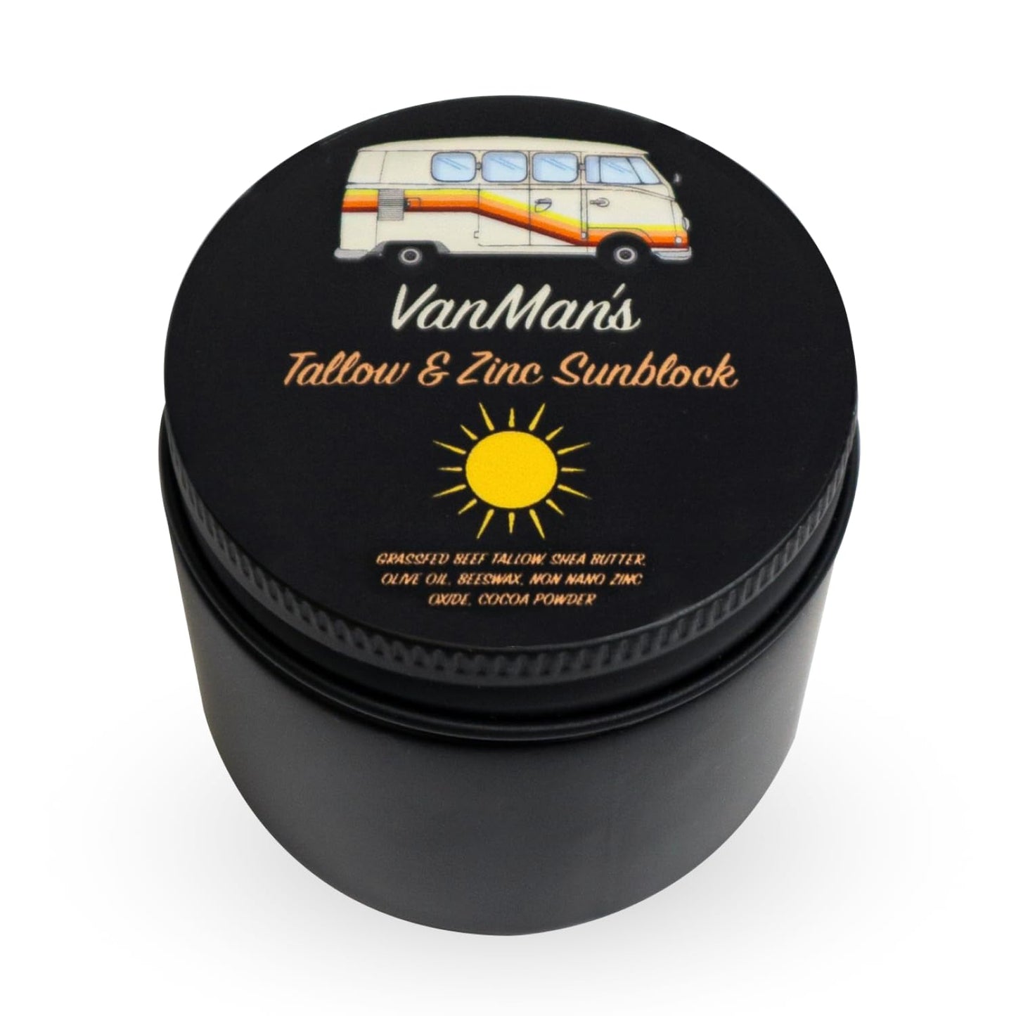 Vanman'S - Zinc and Tallow Sunscreen (3 Pack) - Water Resistant 20 SPF Beef Tallow Sunscreen with Olive Oil, Beeswax - Mineral with Non-Nano Minerals - 2.8 Ounce