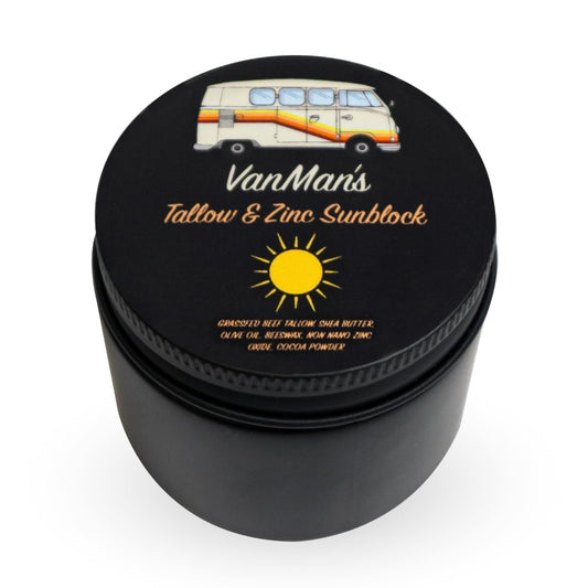 Vanman'S - Zinc and Tallow Sunscreen (3 Pack) - Water Resistant 20 SPF Beef Tallow Sunscreen with Olive Oil, Beeswax - Mineral with Non-Nano Minerals - 2.8 Ounce