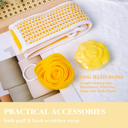 Mothers Day Birthday Spa Gifts for Women, 8Pcs Honey Almond Bath Gift Set for Women, Relaxation Self Care Spa Kit W/Bath Bomb, Bubble Bath, Mom Sister Female Christmas Thank You Gifts