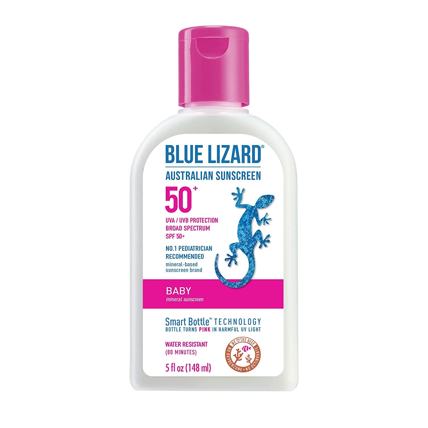Baby Mineral Sunscreen with Zinc Oxide, Water Resistant, UVA/UVB Protection with Smart Technology - Fragrance Free, Unscented, SPF 50-5 Fl Oz - Bottle